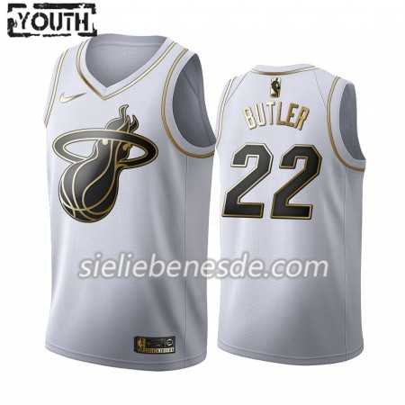 Kinder NBA Miami Heat Trikot Jimmy Butler 22 Nike 2019-2020 Weiß Golden Edition Swingman